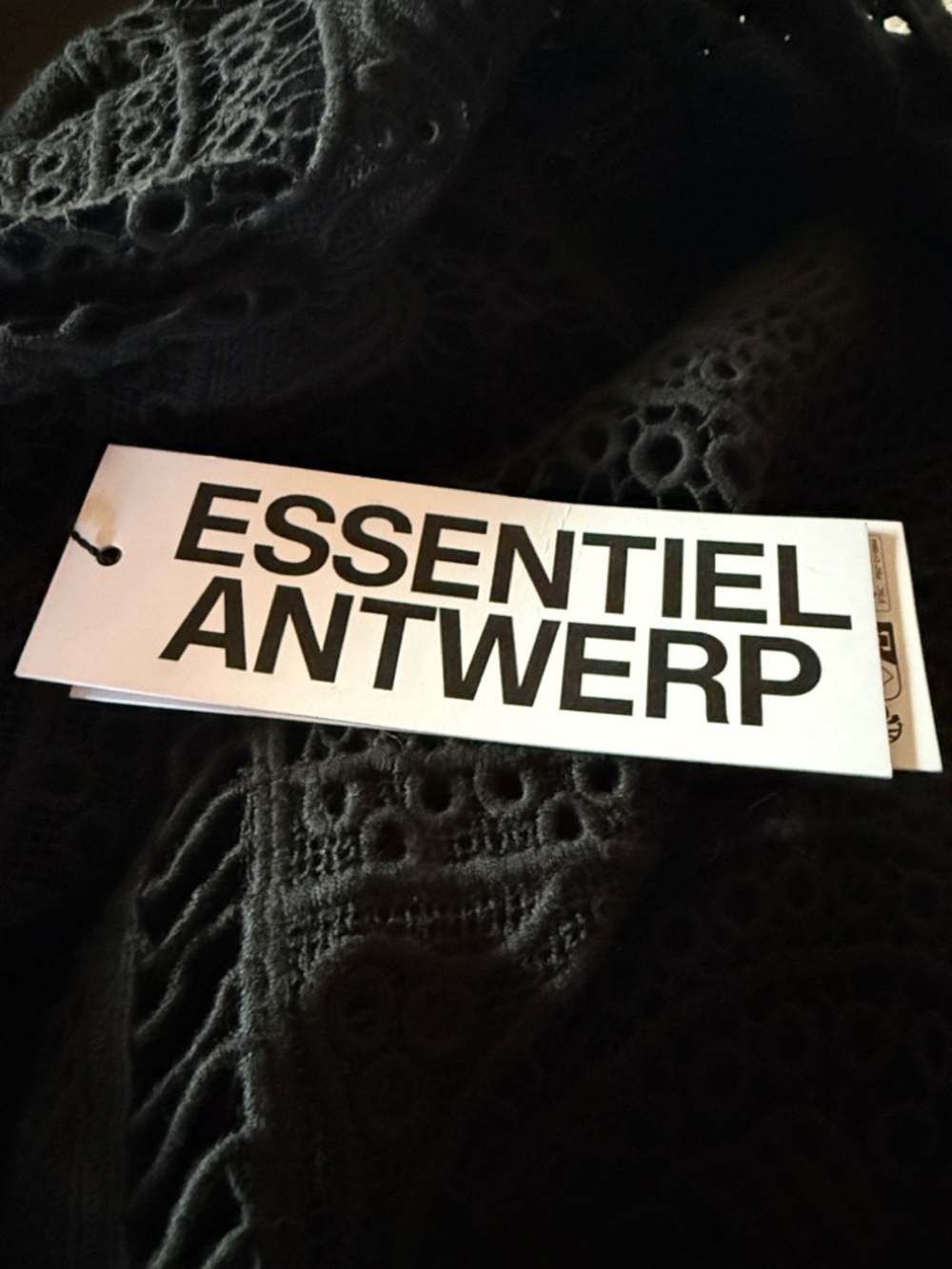 Essentiel Antwerp Black HISSOURI Crochet Caftan - Picture 8 of 9